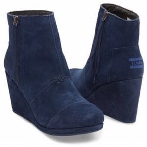 Toms Desert Wedge High Bootie Zipper Size 9